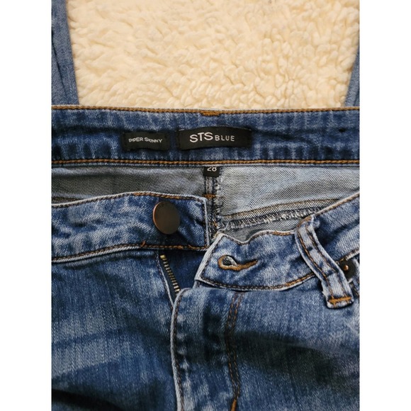 Sts BLUE Piper Skinny Straight Leg Red & Tan Stripe Blue Denim Jeans Sz. 6 - Picture 3 of 9